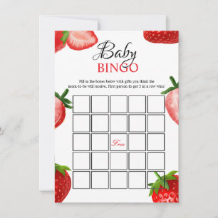 Carte de jeu de bingo pour baby shower Strawberry 