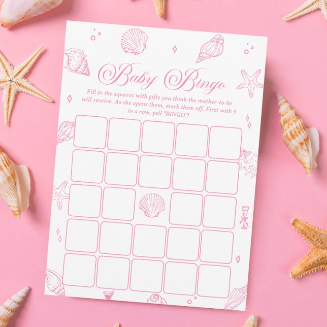 Carte de jeu de bingo pour Baby Shower sur la plag (Créateur téléchargé)