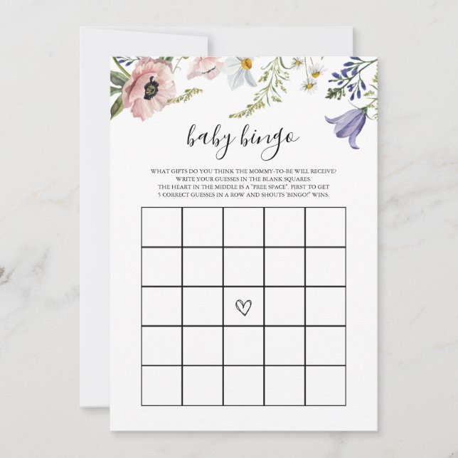 Carte de jeu de Bingo pour bébé Shower de bébé Fle (Devant)
