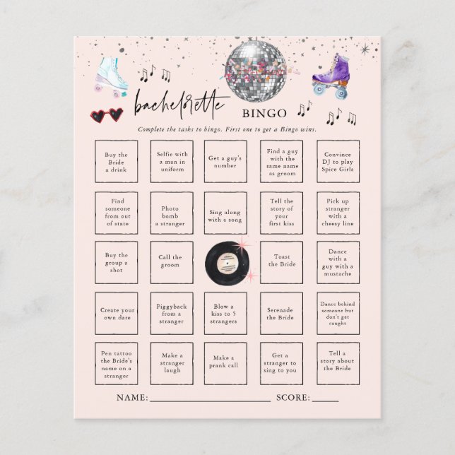 Carte de jeu de bingo pour enterrement de vie de j (Devant)