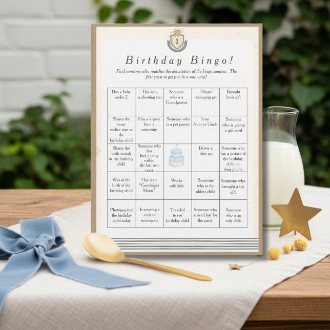 Carte de jeu de bingo pour invité d'anniversaire d (Space Birthday Find Guest Bingo game card)