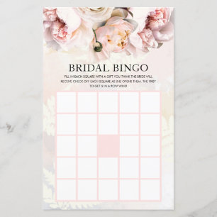 Carte de jeu de bingo rose Floral