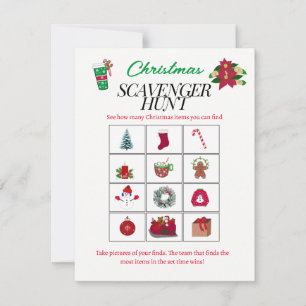 Carte de jeu de chasse aux objets de Noël