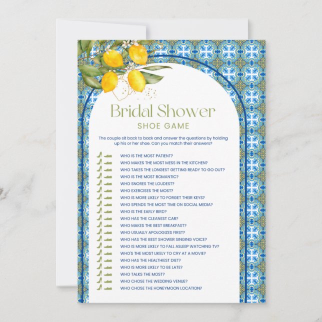 Carte de jeu de citron méditerranéen Fête des mari (Devant)