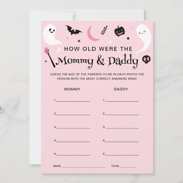 Carte de jeu de devinette d'âge pour Baby Shower H (Devant)