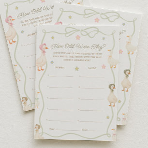Carte de jeu de devinette d'âge pour Baby Shower P
