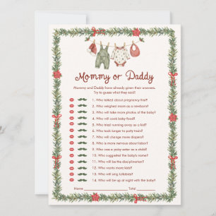 Carte de jeu de devinette pour Baby Shower A Merry
