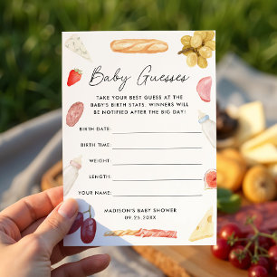 Carte de jeu de devinette pour Baby Shower Charcut