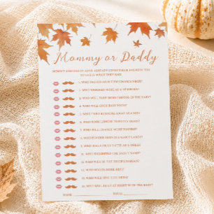 Carte de jeu de devinette pour Baby Shower d'autom
