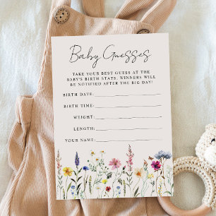 Carte de jeu de devinette pour baby shower Élégant