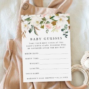 Carte de jeu de devinette pour Baby Shower Elegant