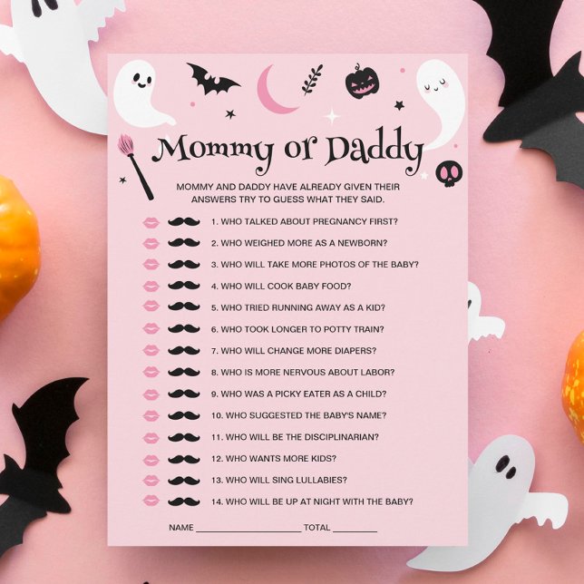 Carte de jeu de devinette pour Baby Shower Hallowe (Créateur téléchargé)