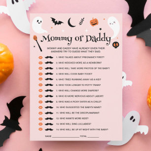 Carte de jeu de devinette pour Baby Shower Hallowe