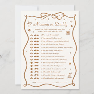 Carte de jeu de devinette pour Baby Shower sur le 