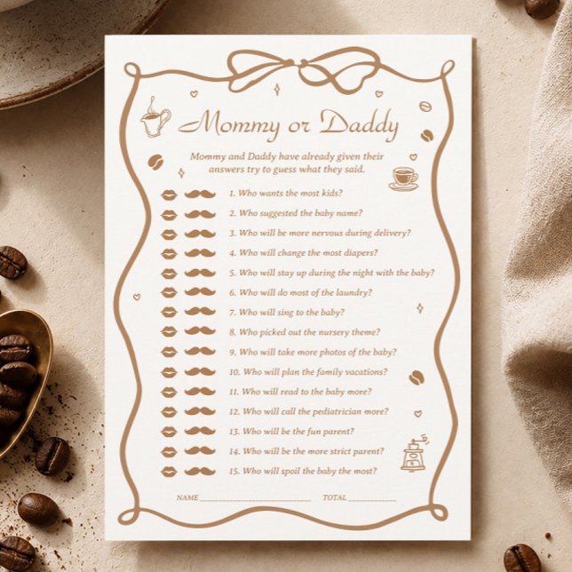 Carte de jeu de devinette pour Baby Shower sur le  (Créateur téléchargé)