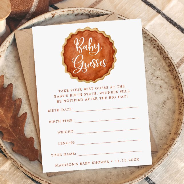 Carte de jeu de devinette pour Baby Shower sur un  (Créateur téléchargé)