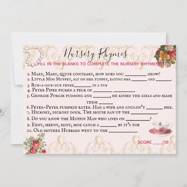 Carte de jeu de douche (Devant)