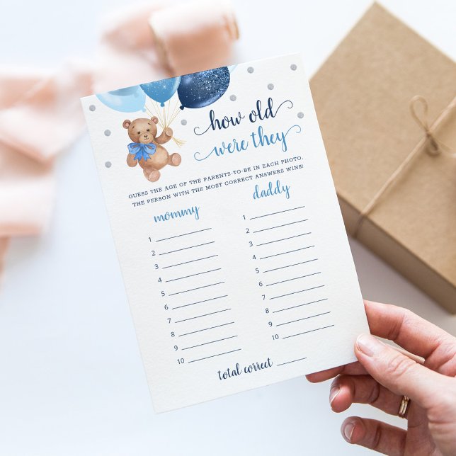 Carte de jeu de douche de bébé ours en peluche How (Créateur téléchargé)