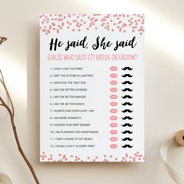 Carte de jeu de douche de mariage modifiable Il a  (Créateur téléchargé)