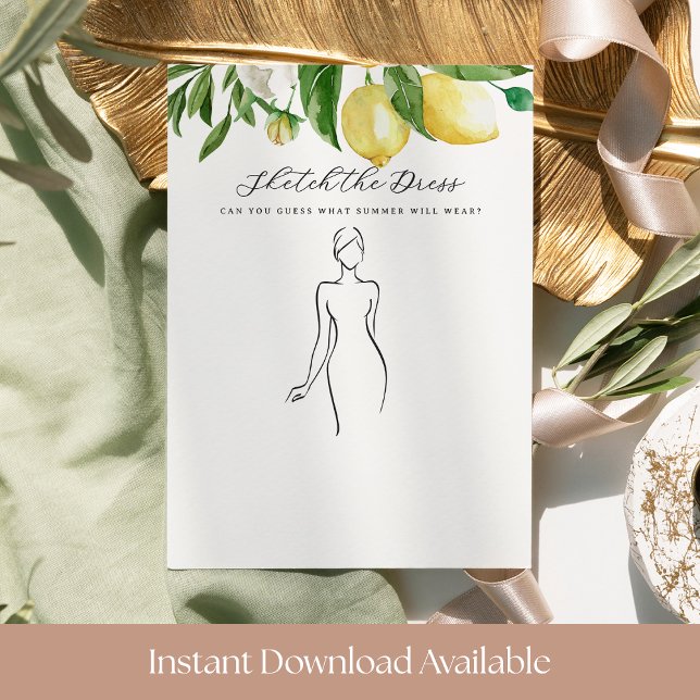 Carte de jeu de douche nuptiale « Dessinez la robe (Créateur téléchargé)