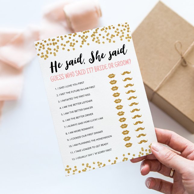 Carte de jeu de Fête de Mariage modifiable 'Il a d (Créateur téléchargé)