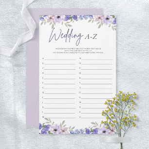 Carte de jeu de Fête des mariées A-Z Mariage Fleur