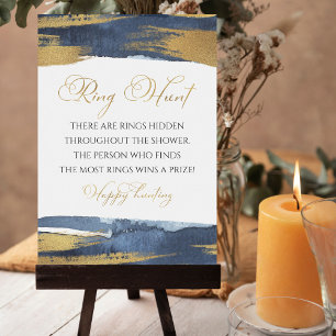 Carte de jeu de Fête des mariées bleue Abstraite R