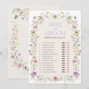 Carte de jeu de Fête des mariées Fleur sauvage de 