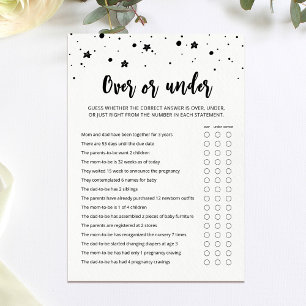 Carte de jeu de fête pour Baby Shower Over ou Unde