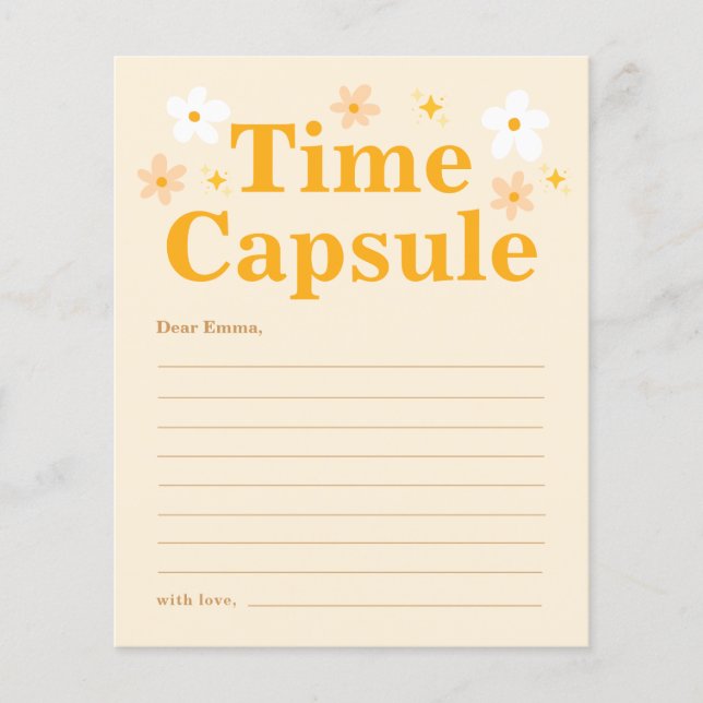 Carte de jeu de fête pour capsule temporelle d'ann (Devant)