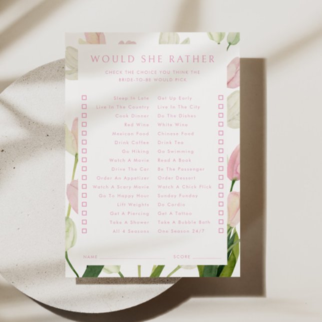 Carte de jeu de mariage 'Aurait-elle plutôt' aux t (Créateur téléchargé)