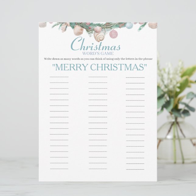 Carte de jeu de mots de Noël côtiers (Debout devant)