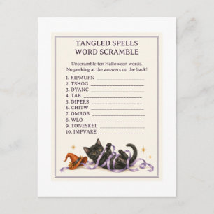 Carte de jeu de mots mêlés Halloween Tangled Spell