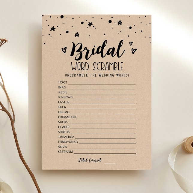 Carte de jeu de mots mêlés pour mariage avec répon (Créateur téléchargé)