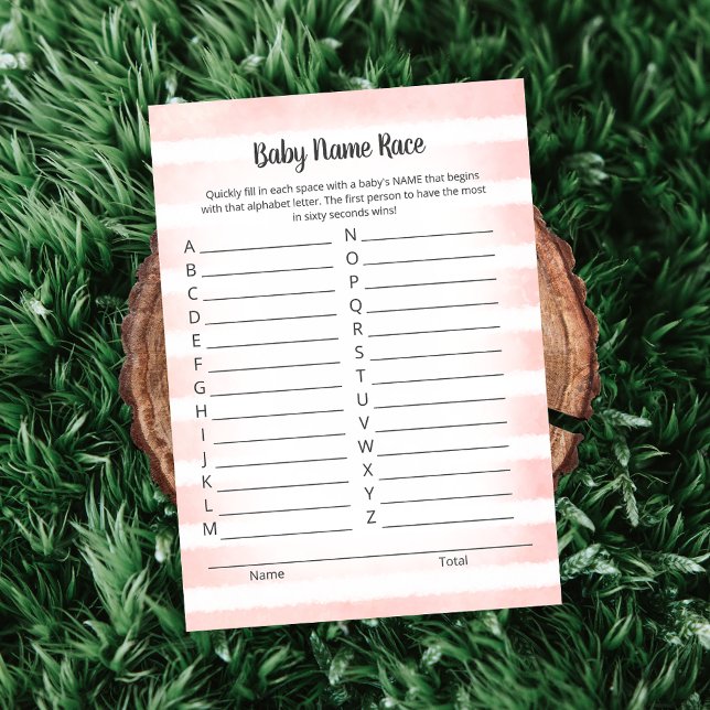 Carte de jeu de nom de bébé Tan Bunny Rose (Créateur téléchargé)