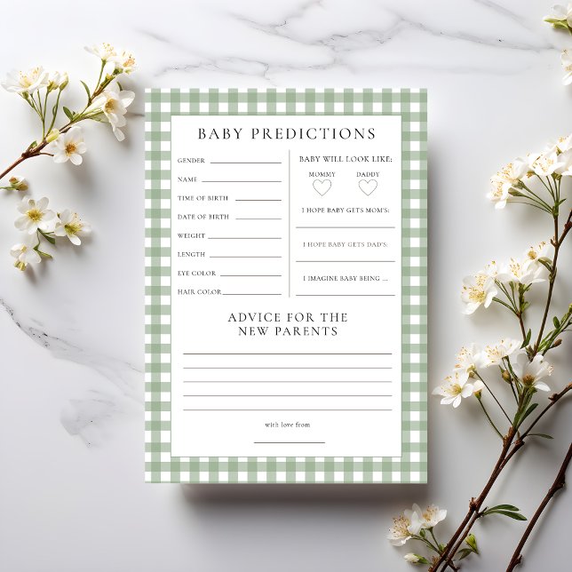 Carte de jeu de prédictions pour Baby Shower en gi (Créateur téléchargé)