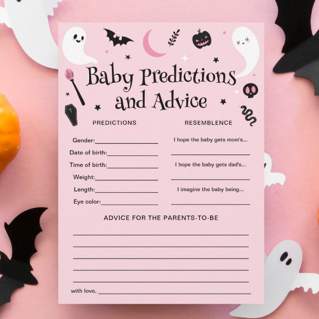 Carte de jeu de prédictions pour bébé à la baby sh (Créateur téléchargé)