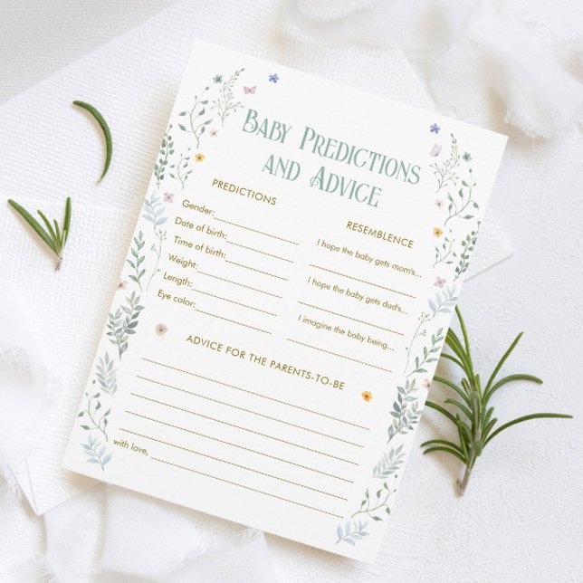 Carte de jeu de prédictions pour bébé pour une fêt (Créateur téléchargé)