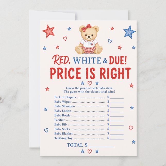 Carte de jeu de prix Red White Due (Devant)