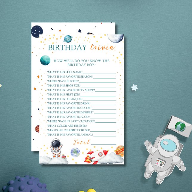 Carte de jeu de quiz d'anniversaire sur le thème d (Créateur téléchargé)