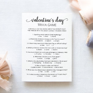 Carte de jeu de quiz de la Saint-Valentin avec rép