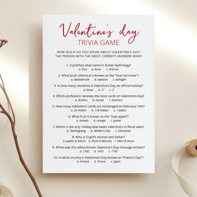 Carte de jeu de quiz de la Saint-Valentin avec rép (Créateur téléchargé)