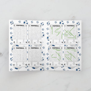 Carte de jeu de recherche de mot de football