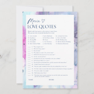 Carte de jeu de shower de mariage avec des citatio