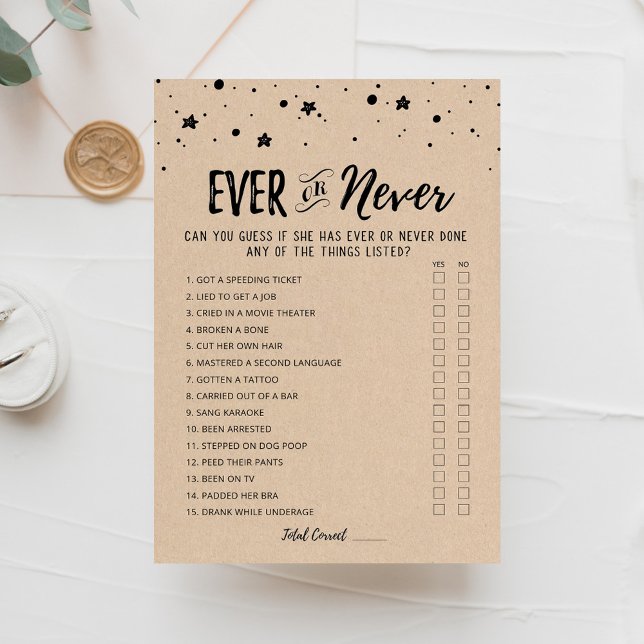 Carte de jeu de Shower de mariage modifiable Ever  (Créateur téléchargé)
