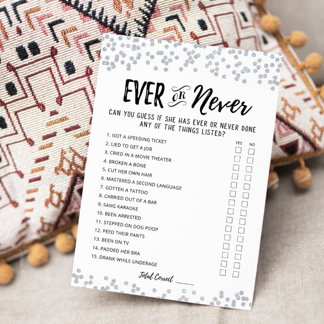 Carte de jeu de Shower mariée modifiable Ever ou N (Créateur téléchargé)