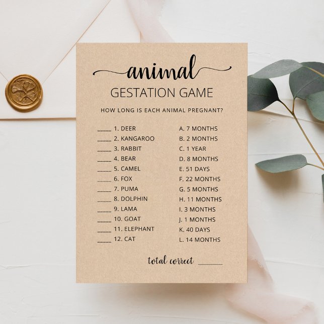 Carte de jeu de société pour bébé : gestation des  (Créateur téléchargé)