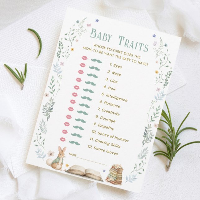 Carte de jeu de traits de bébé de douche de bébé d (Créateur téléchargé)