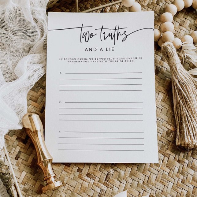 Carte de jeu Deux Vérité et un mensonge Fête des m (Créateur téléchargé)