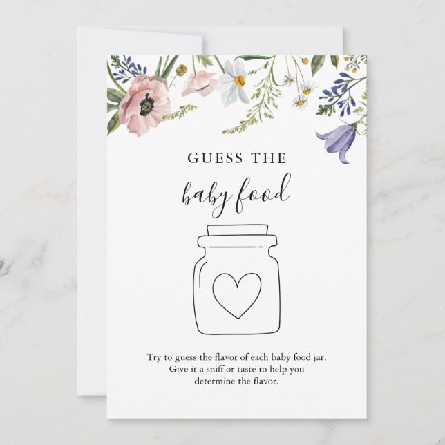 Carte de jeu "Devine la nourriture pour bébé" de W (Devant)